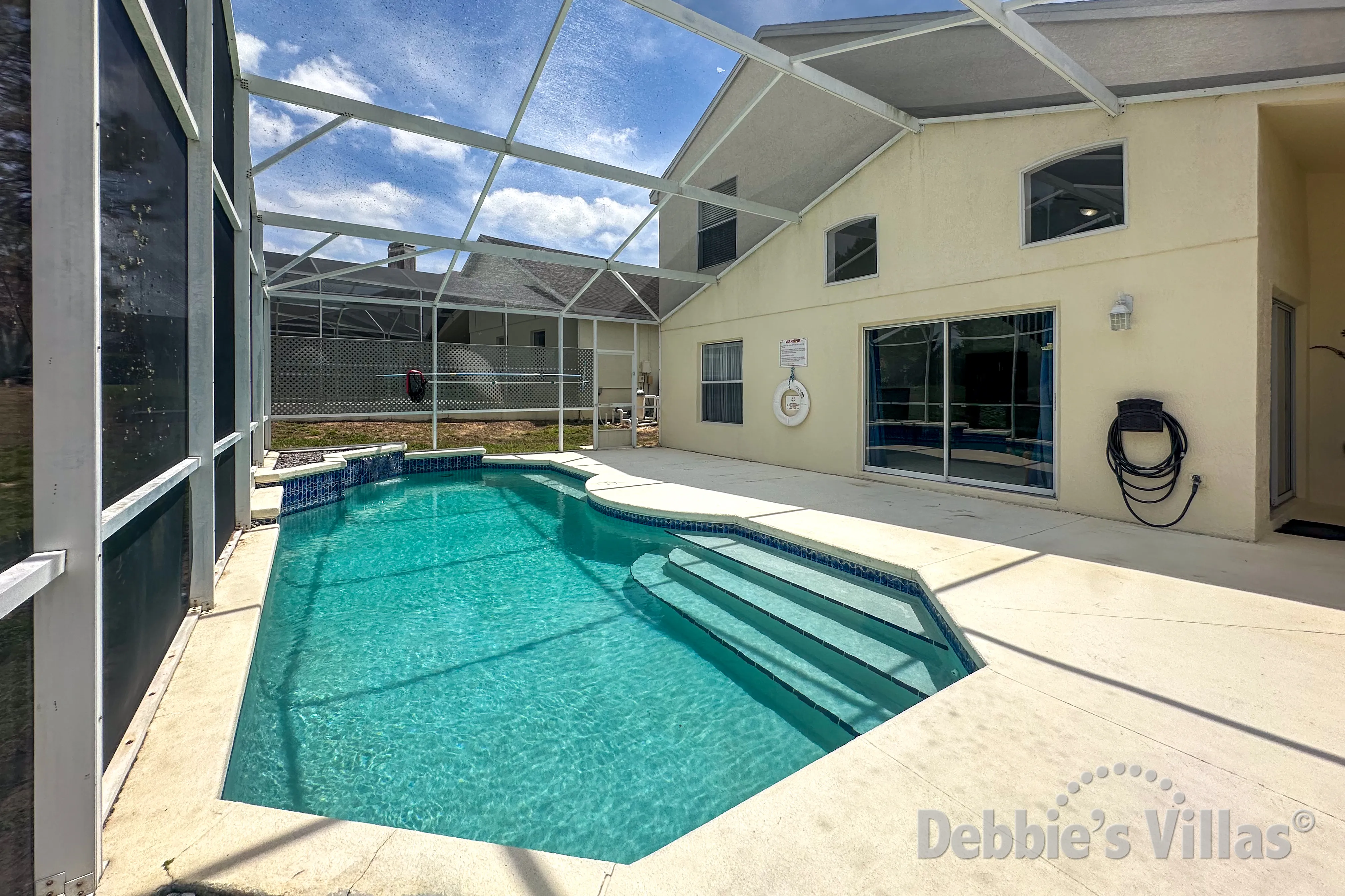 Swimming pool at this vacation villa on Highlands Reserve in Davenport 