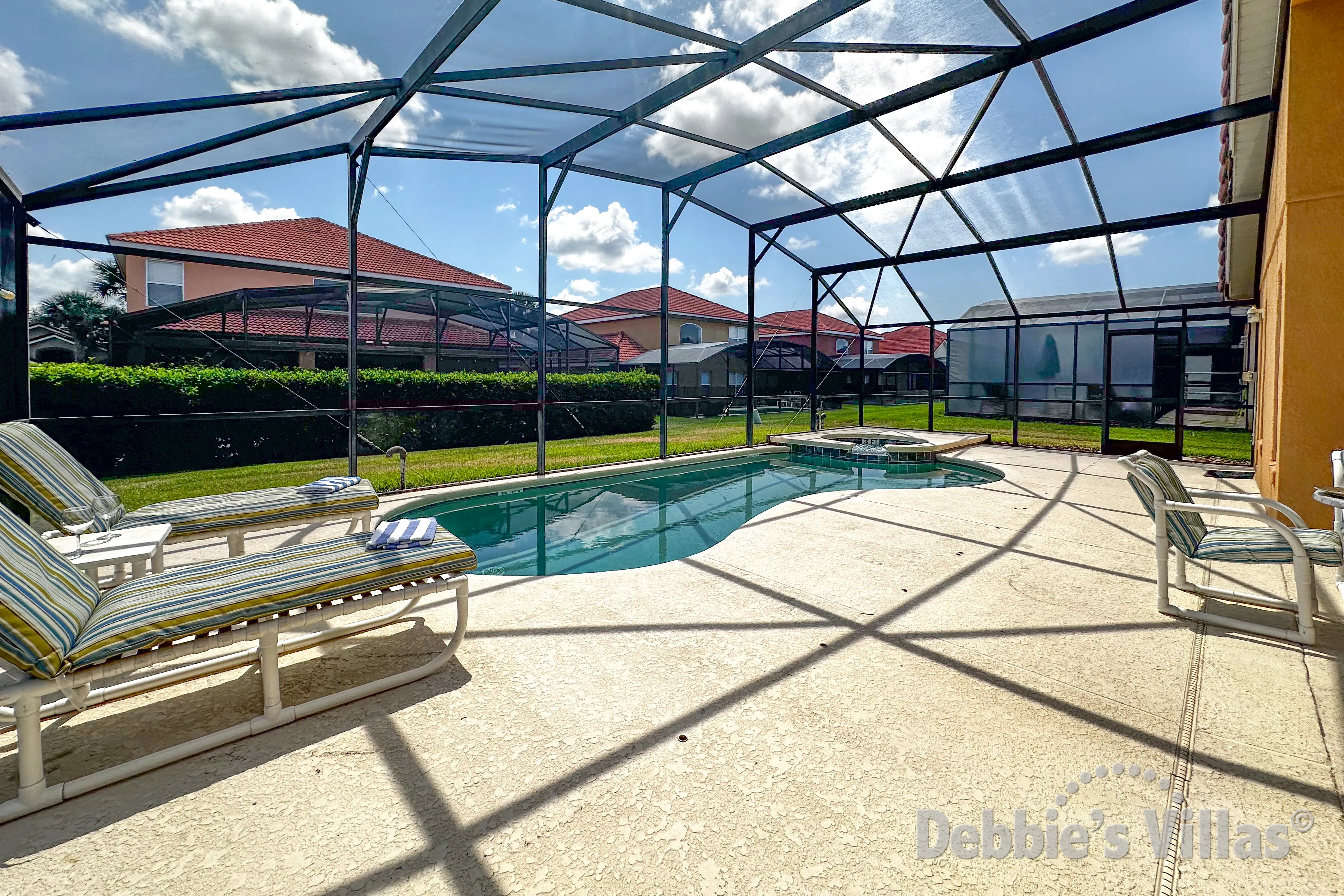 Private pool and spa at this vacation villa on Solana in Davenport