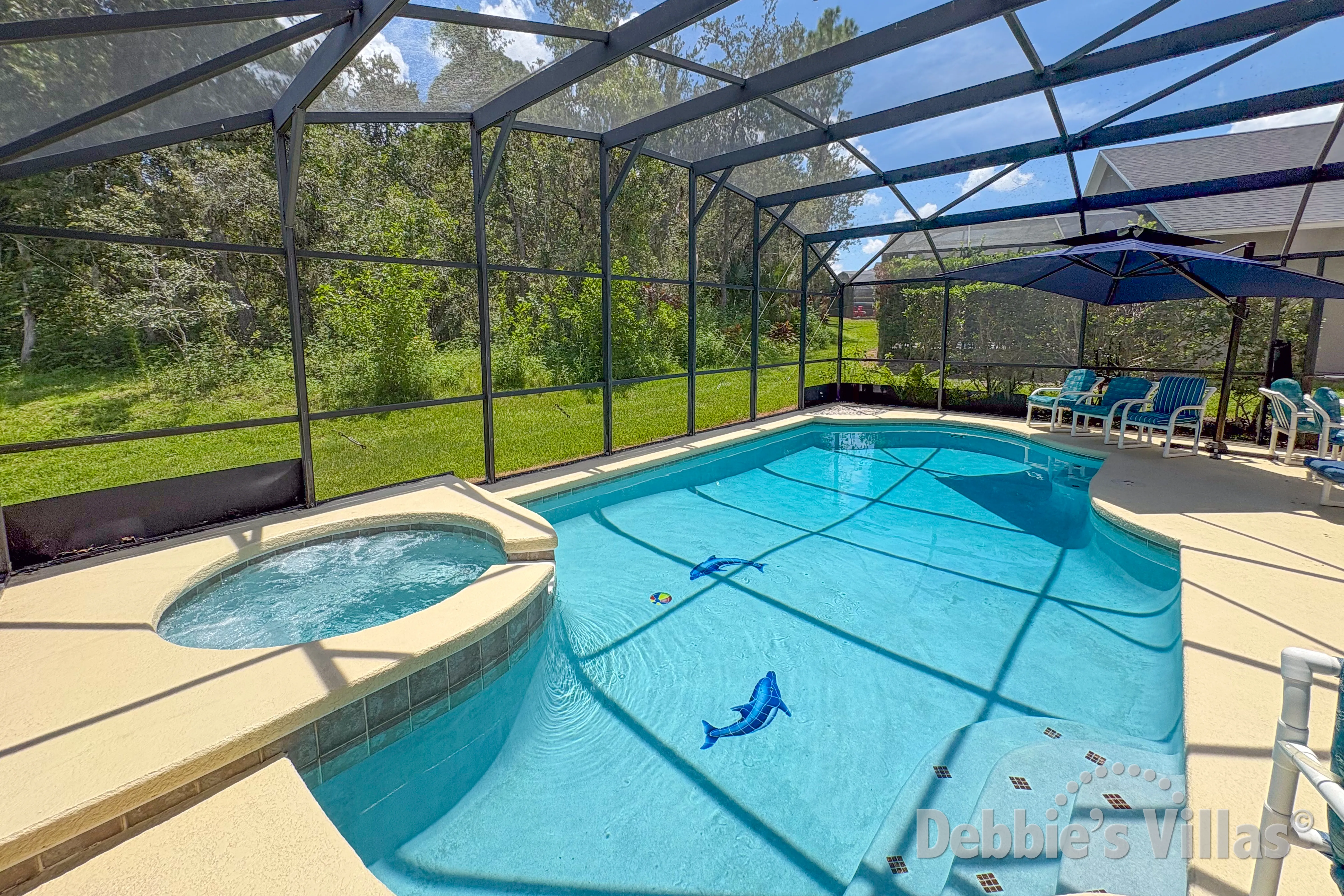 Private pool and spa at this vacation villa on Emerald Island in Kissimmee 