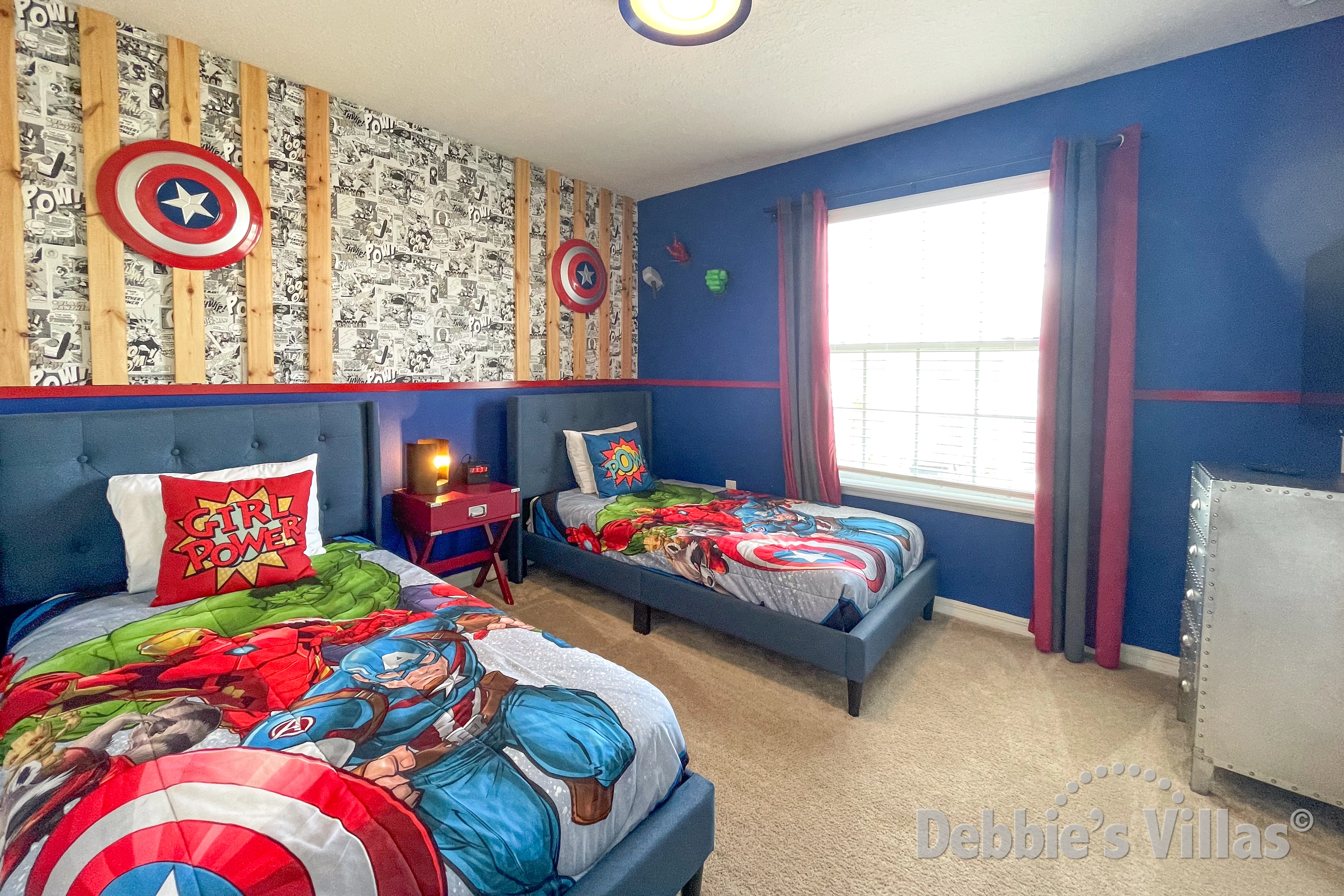 Marvel-theme in Bedroom 5 with Twin beds