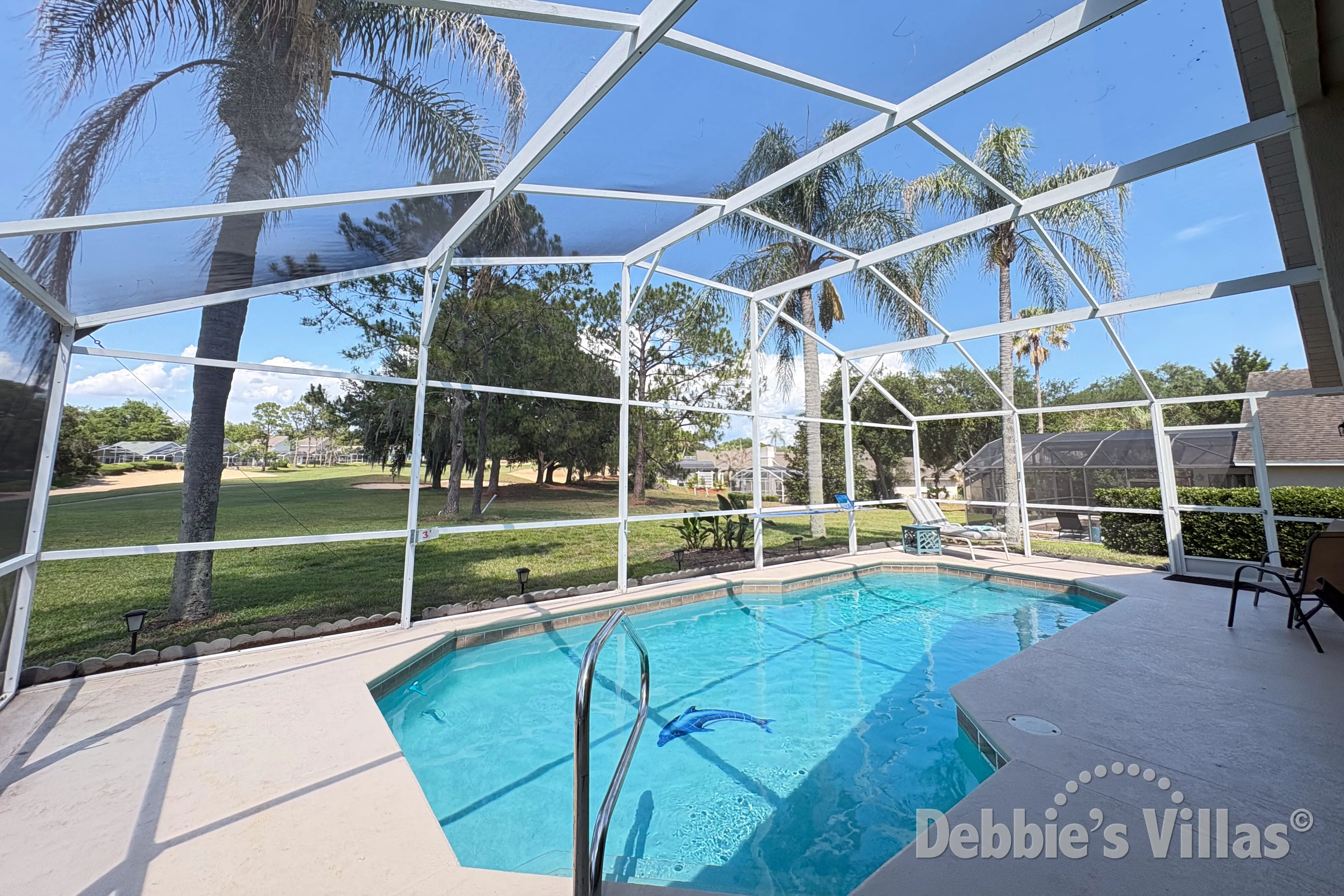 Swimming pool at this vacation villa on Southern Dunes in Haines City 