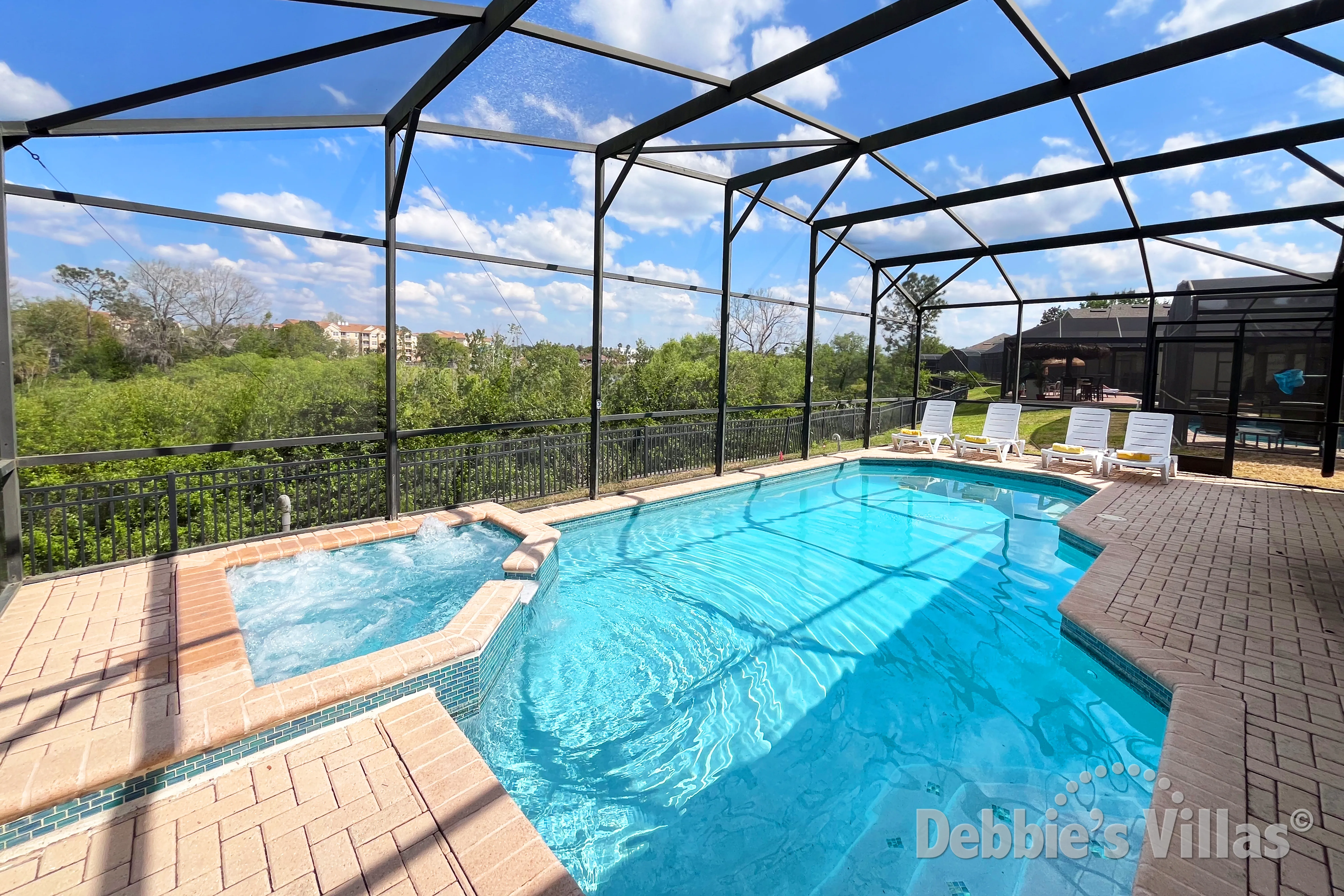 Private pool and spa at this vacation villa on Windsor Hills in Kissimmee