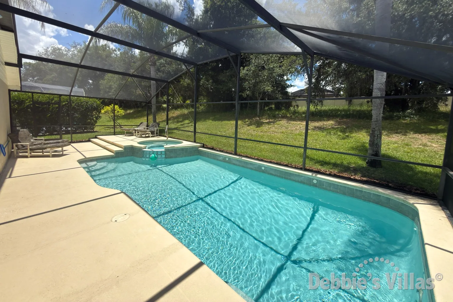 Private pool and spa at this vacation villa on Ridge Oaks in Kissimmee