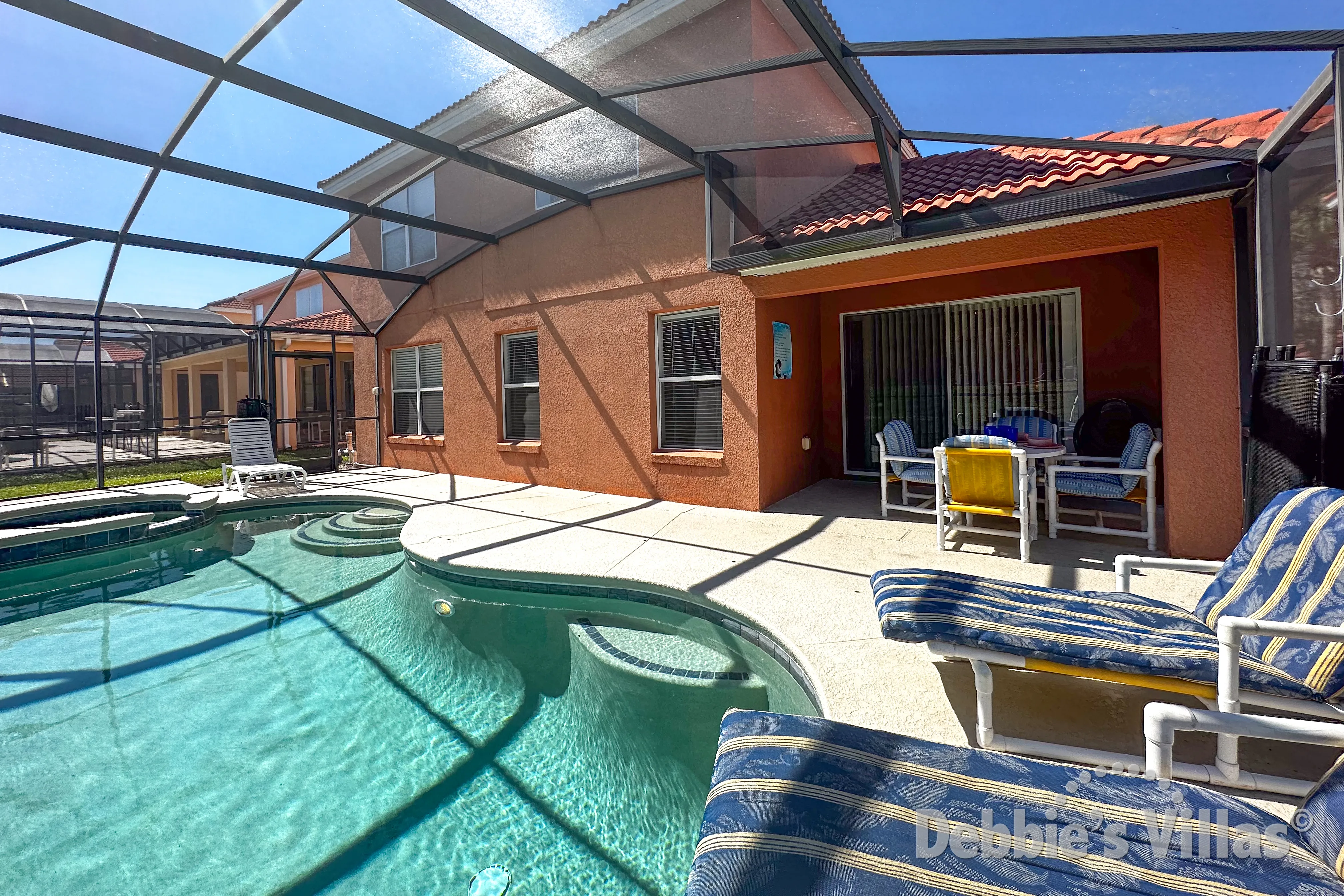 Private pool and spa at this vacation villa on Solana in Davenport