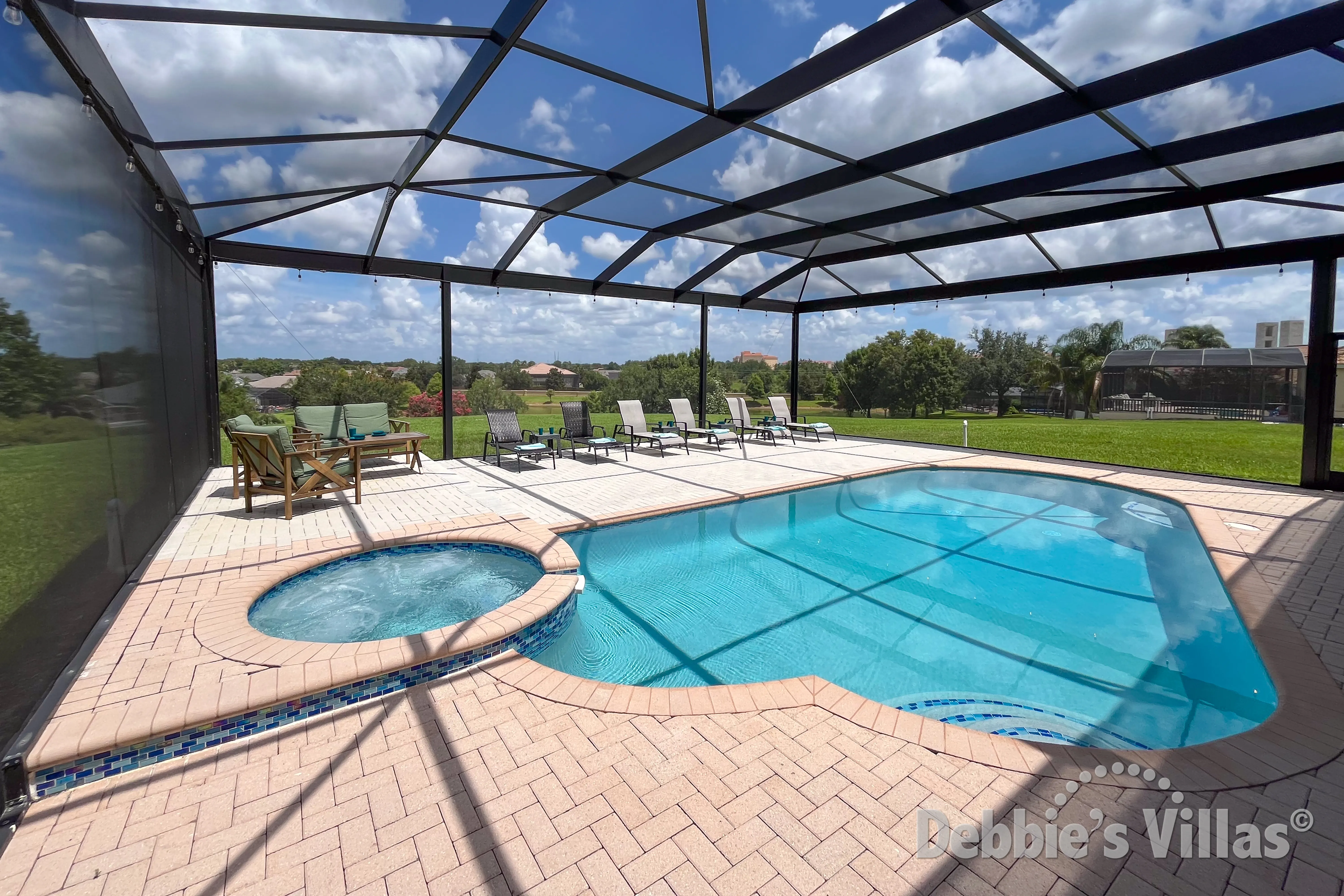 Private pool and spa at this vacation villa on Windsor Hills in Kissimmee 