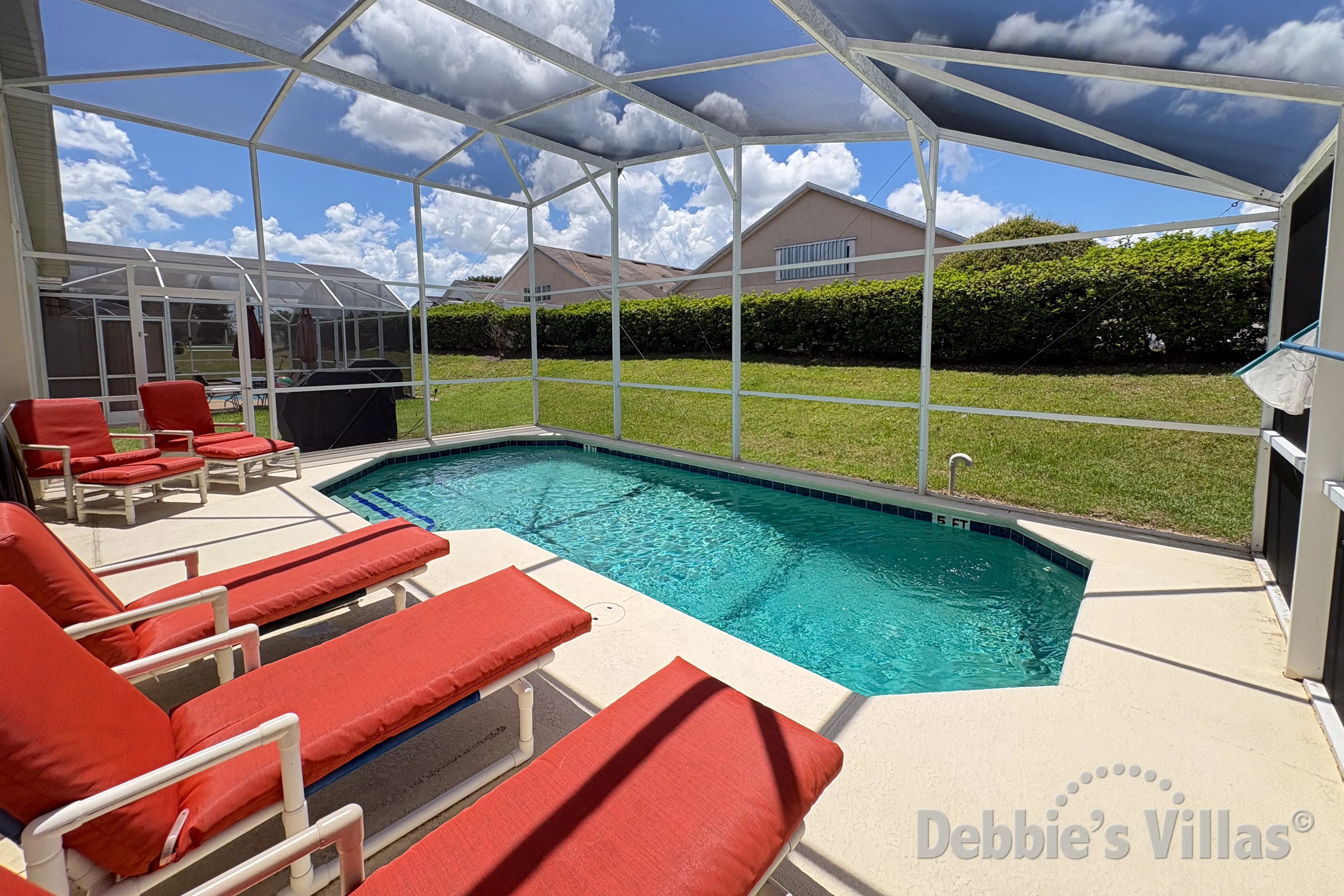 South-facing pool at this vacation villa on Westbury in Davenport