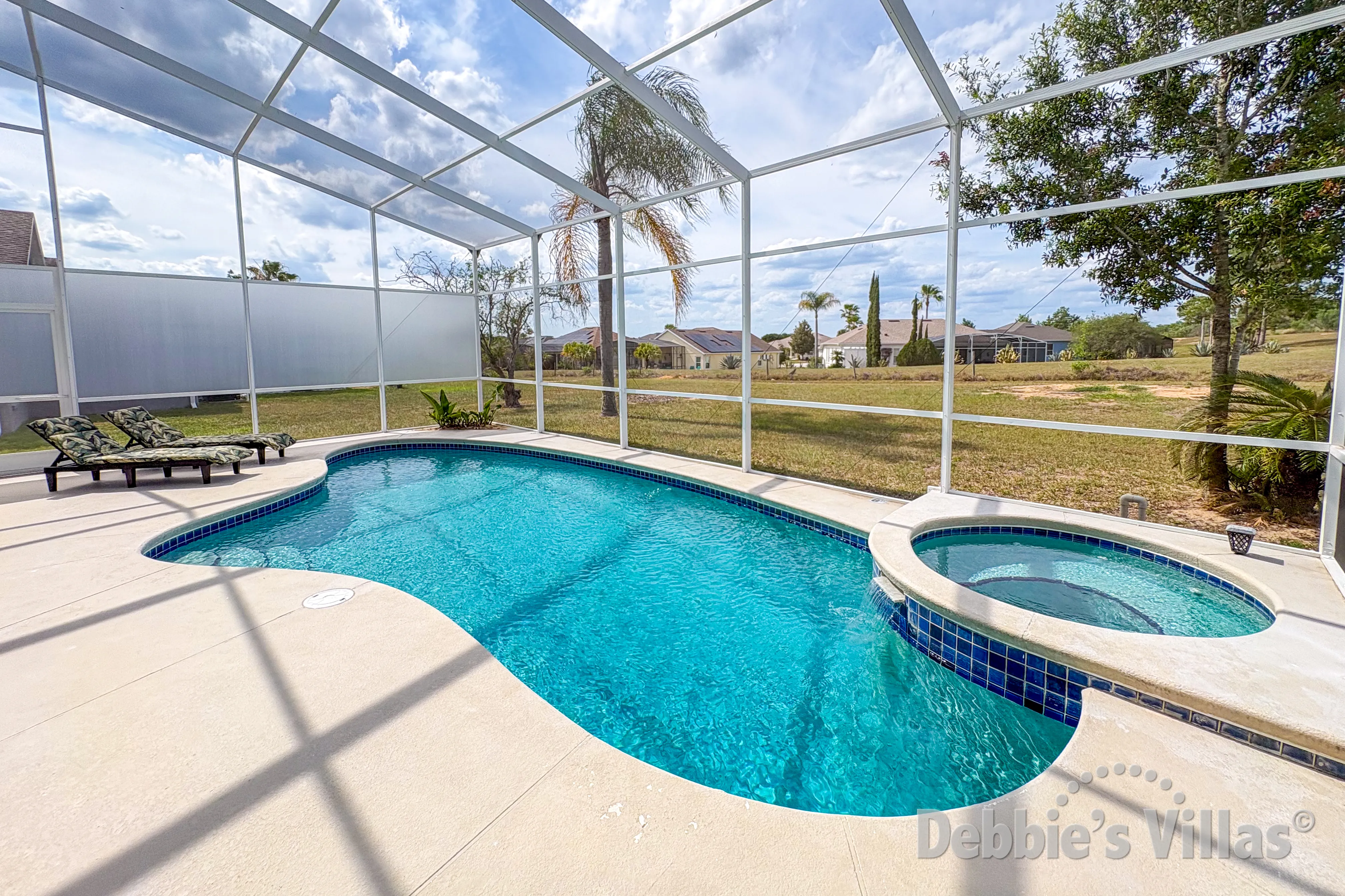 Pool with good privacy at this vacation villa on Westridge in Davenport 