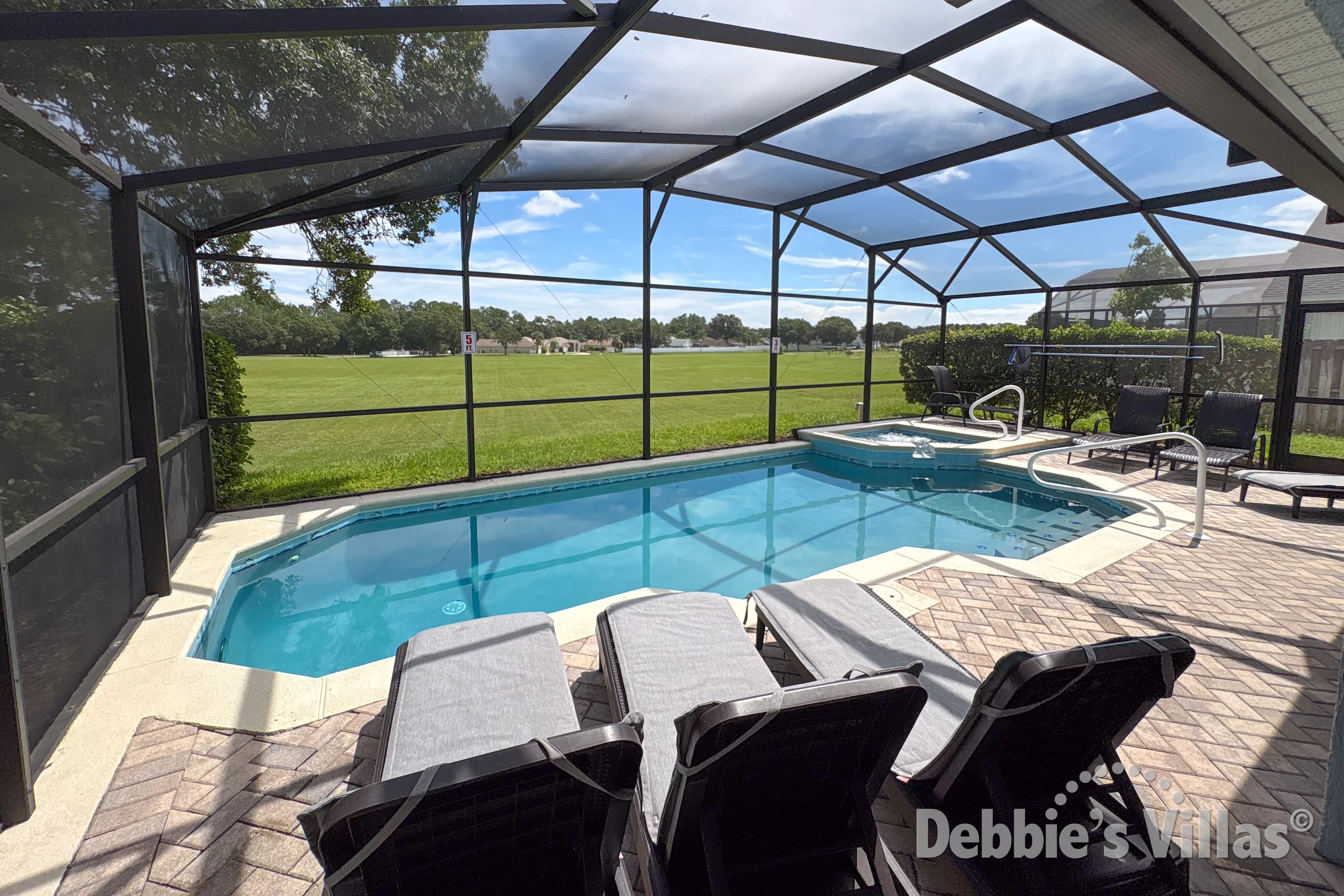 Private pool and spa at this vacation villa on Orange Tree in Clermont