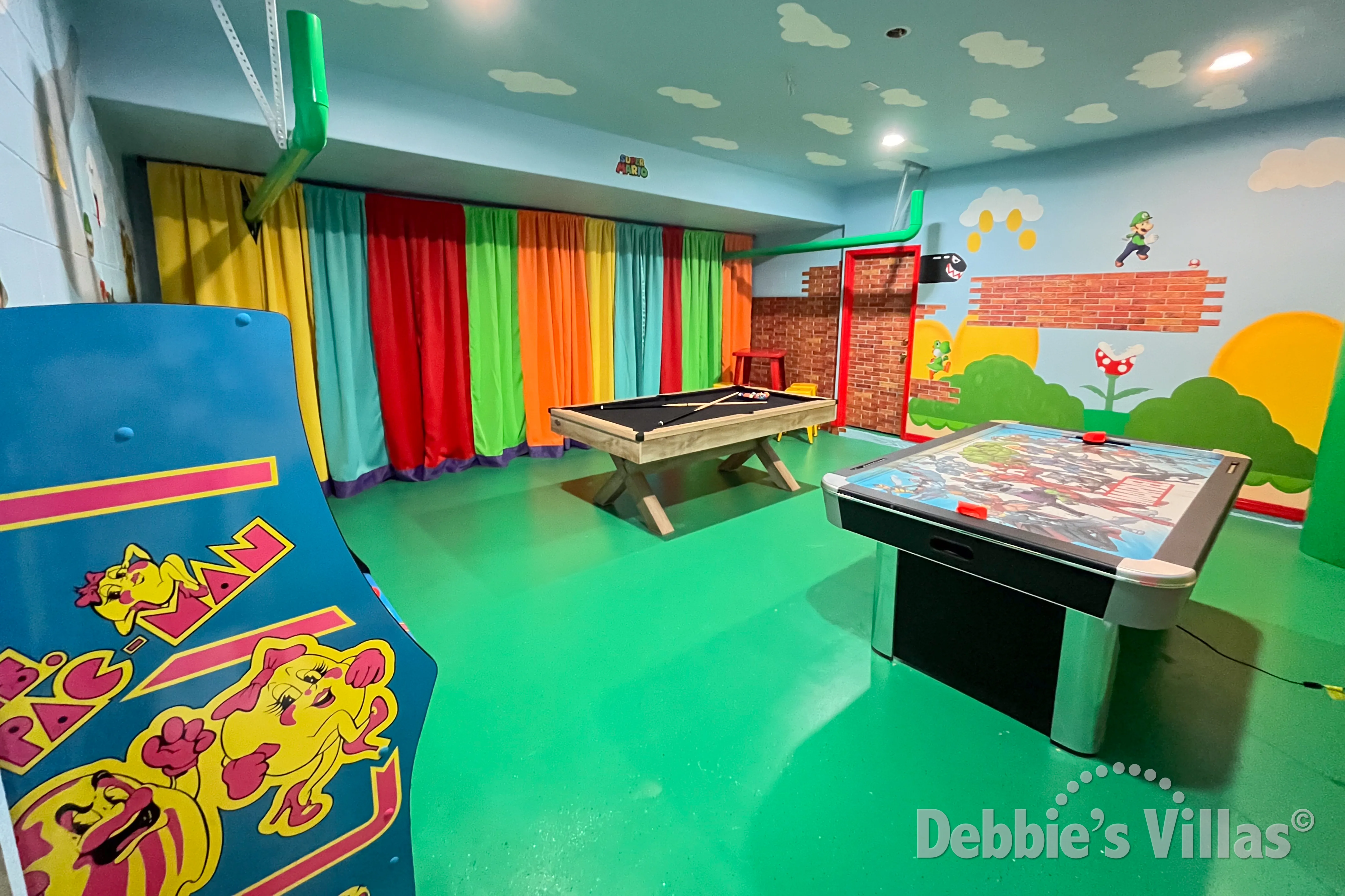 Games room in this vacation villa on High Grove in Clermont