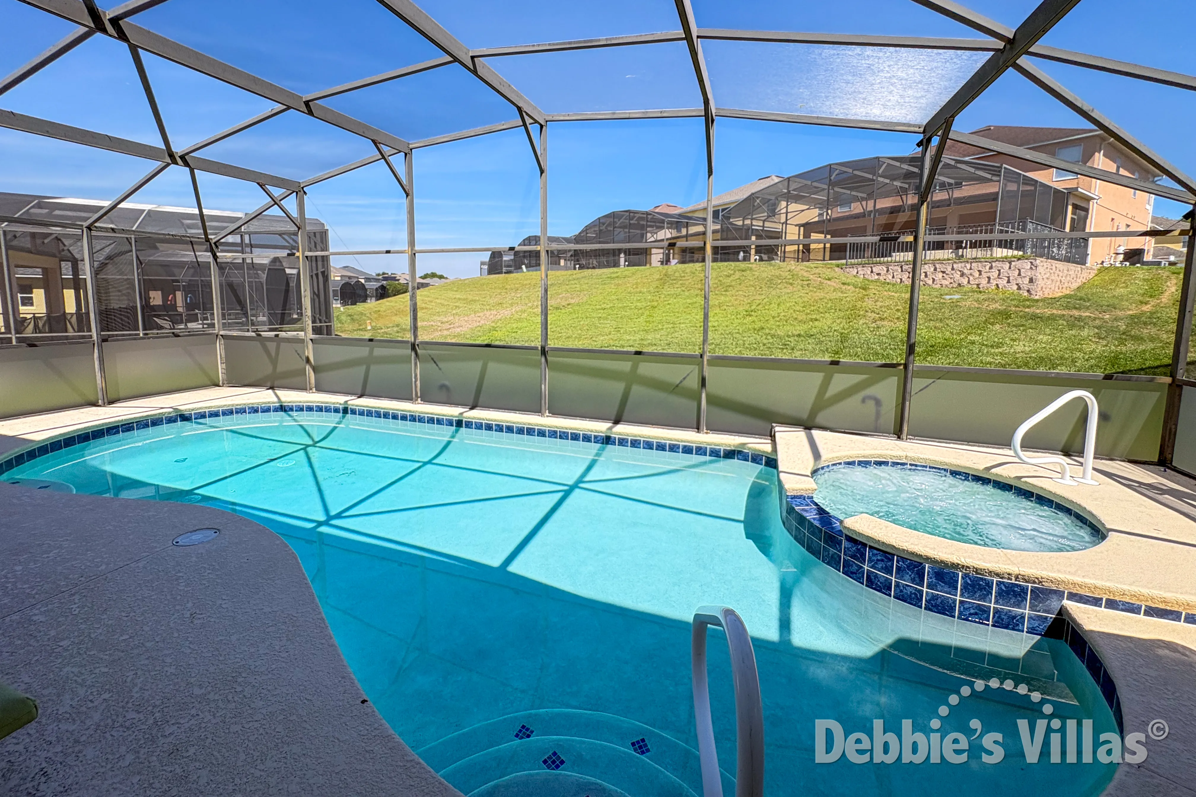 Pool and spa at this vacation villa on Emerald Island in Kissimmee 