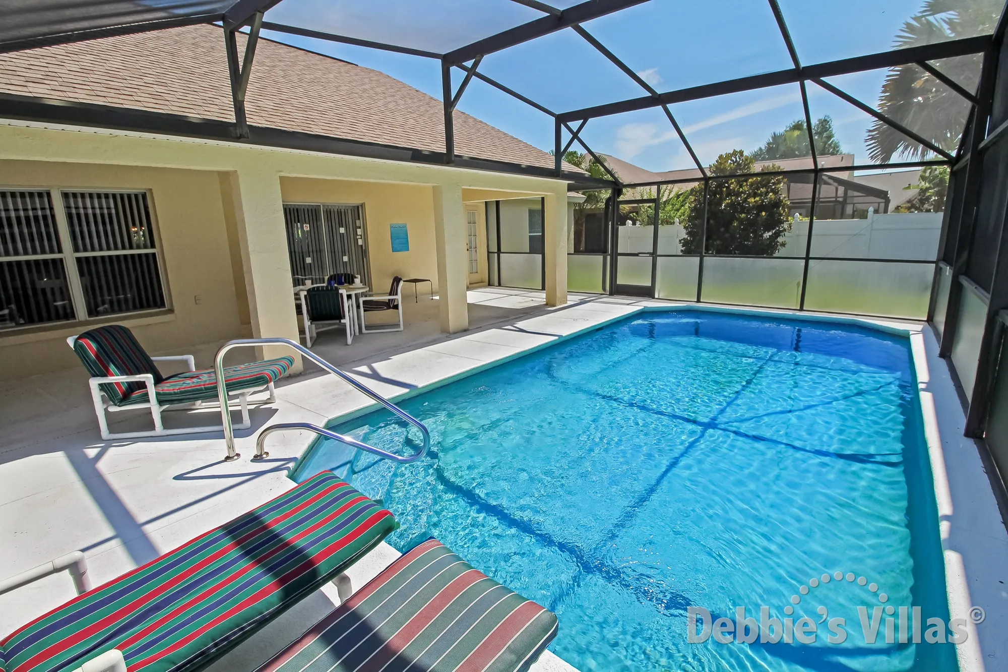 Handrail and easy access steps into the pool on Greater Groves