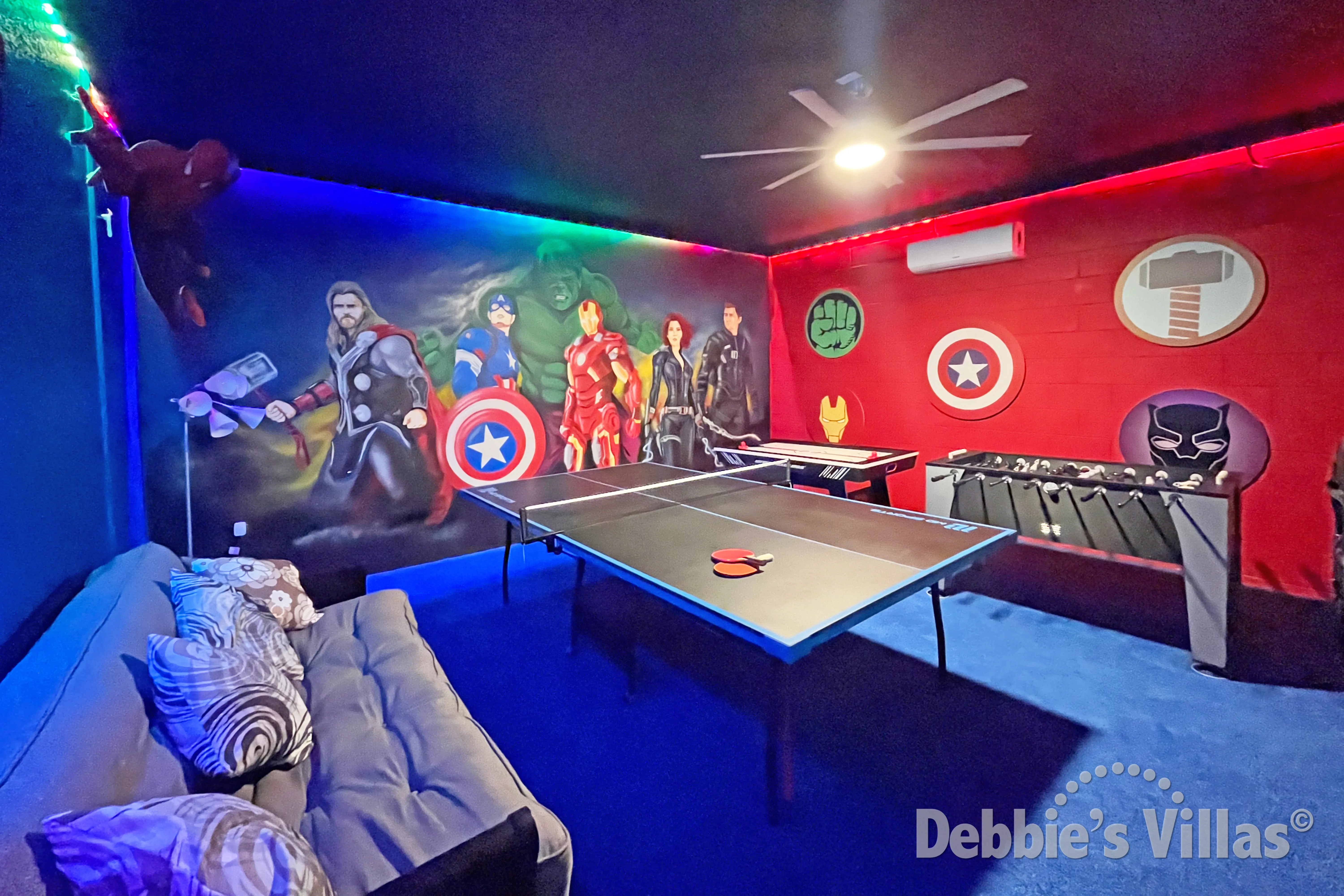 Well-equipped and air-conditioned games room at this vacation villa in Kissimmee