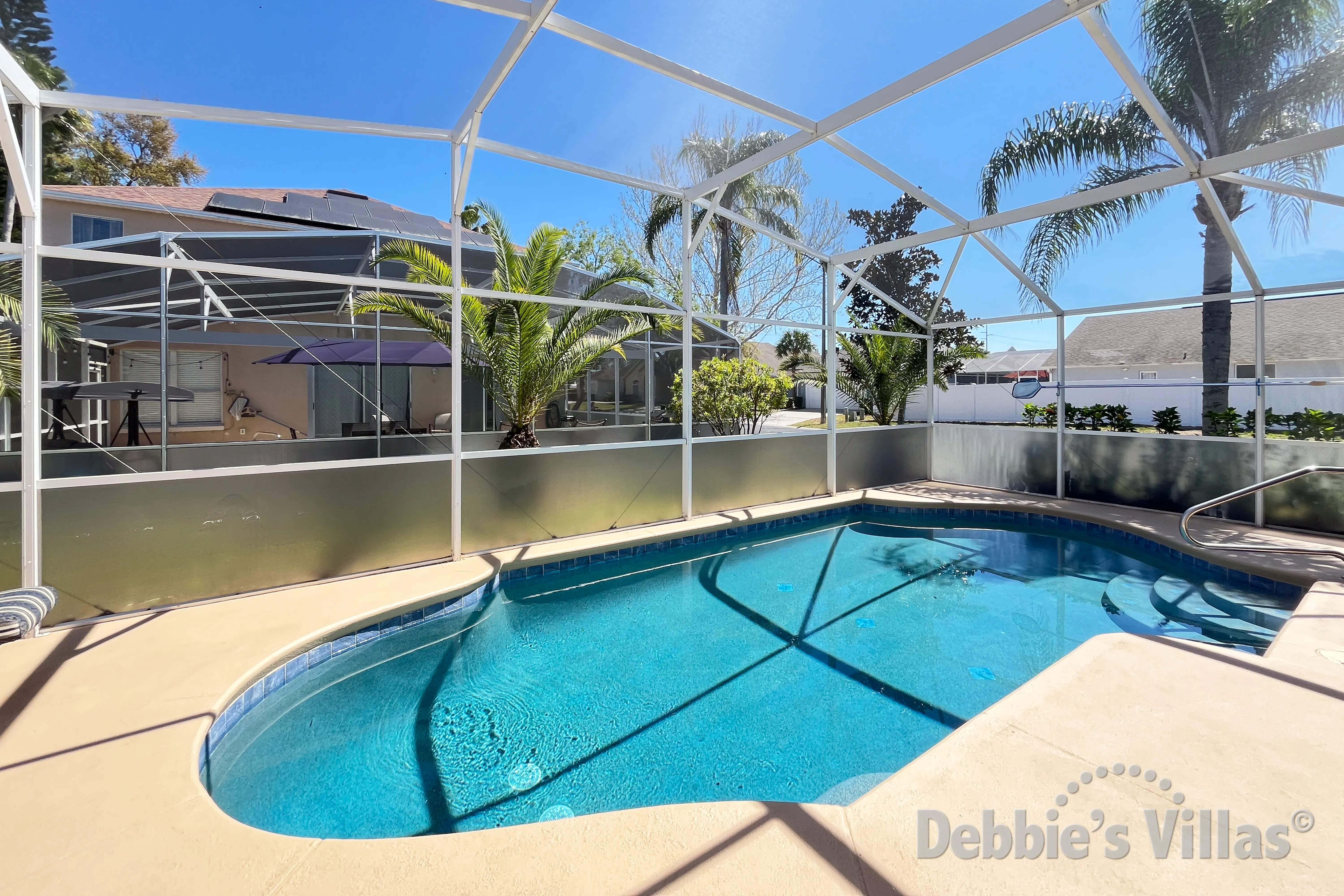 Private pool at this vacation villa on Westridge Manors in Davenport