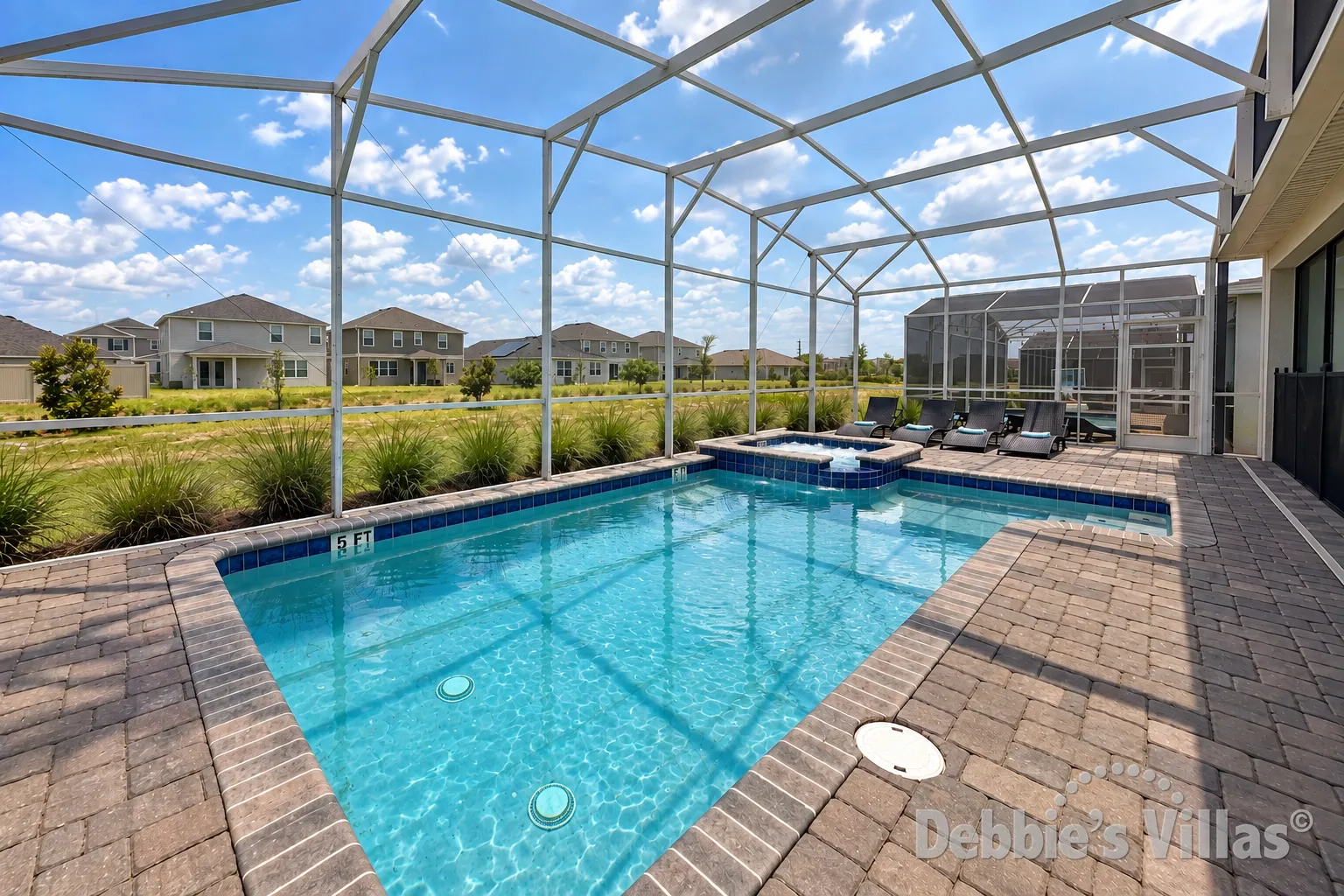 Private pool and spa at this vacation villa on ChampionsGate in Davenport
