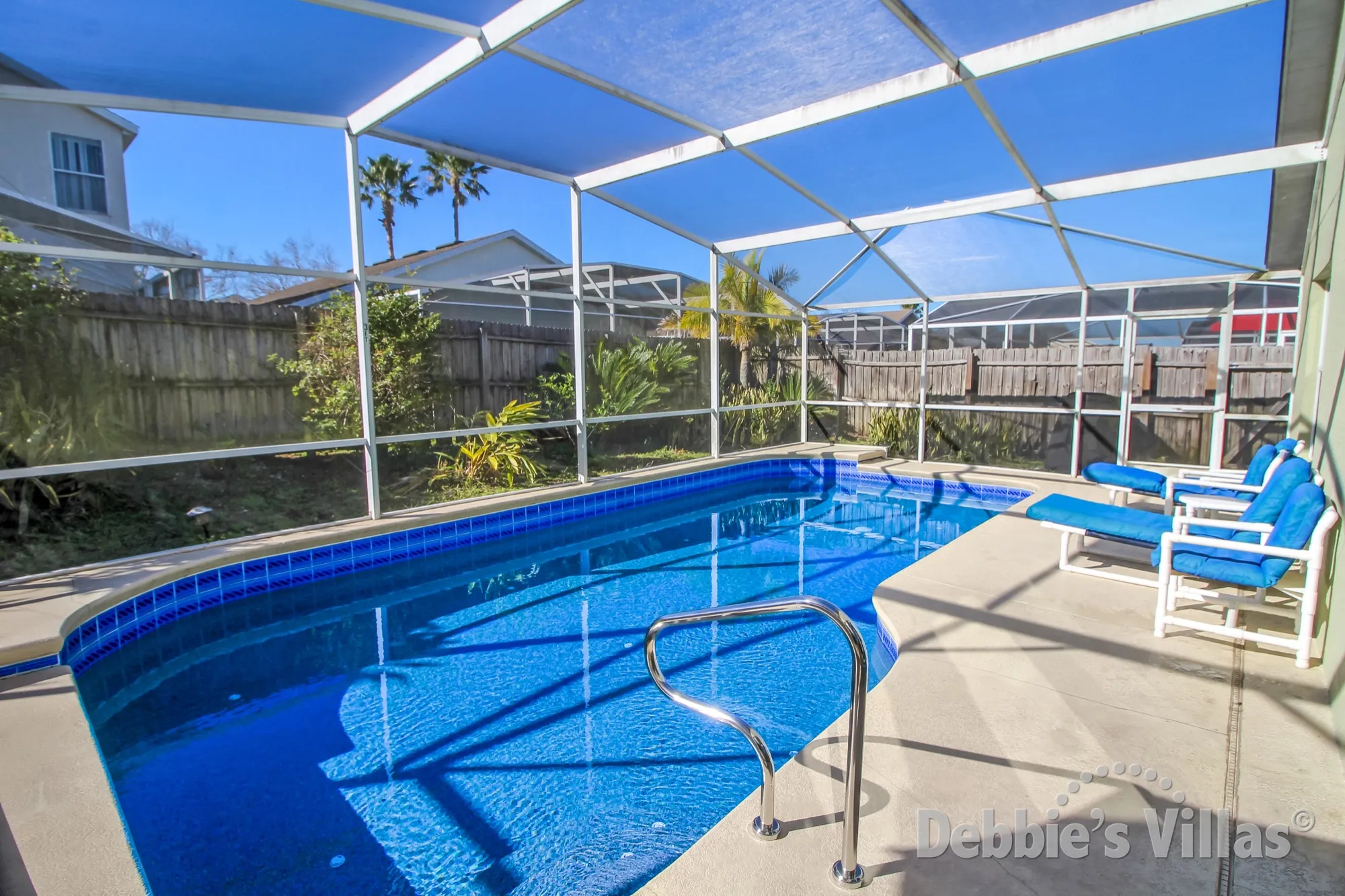 West-facing private pool at this Hampton Lakes vacation villa